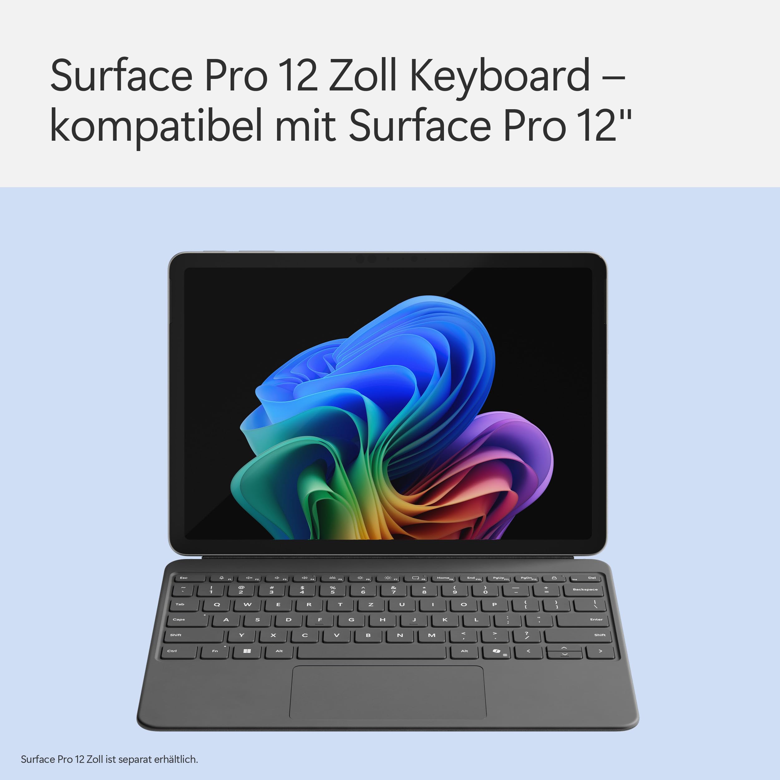 Microsoft Surface Pro 12" Keyboard | kompatibel mit Surface Pro 12" | QWERTZ | Anthrazit