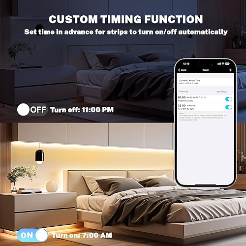 Miniatura 5 de Tira de luz LED COB de 16.4 pies, tiras de luz LED brillantes con control remoto y aplicación, iluminación COB blanca cálida de 3000 K regulable,