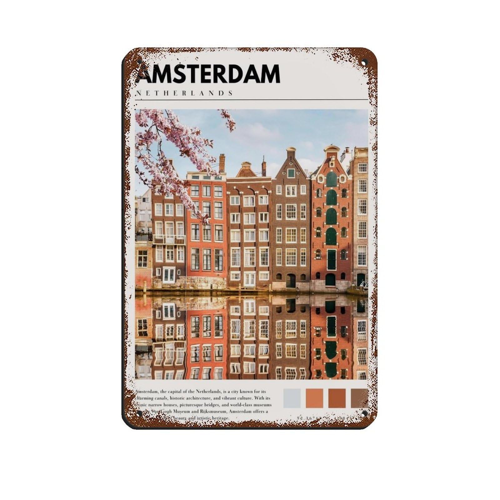 Budapest Hungary Poster Budapest Art Tin Sign Vintage Metal Pub Club Cafe Bar Home Wall Art Decoration Poster Retro 8x12inch(20x30cm)
