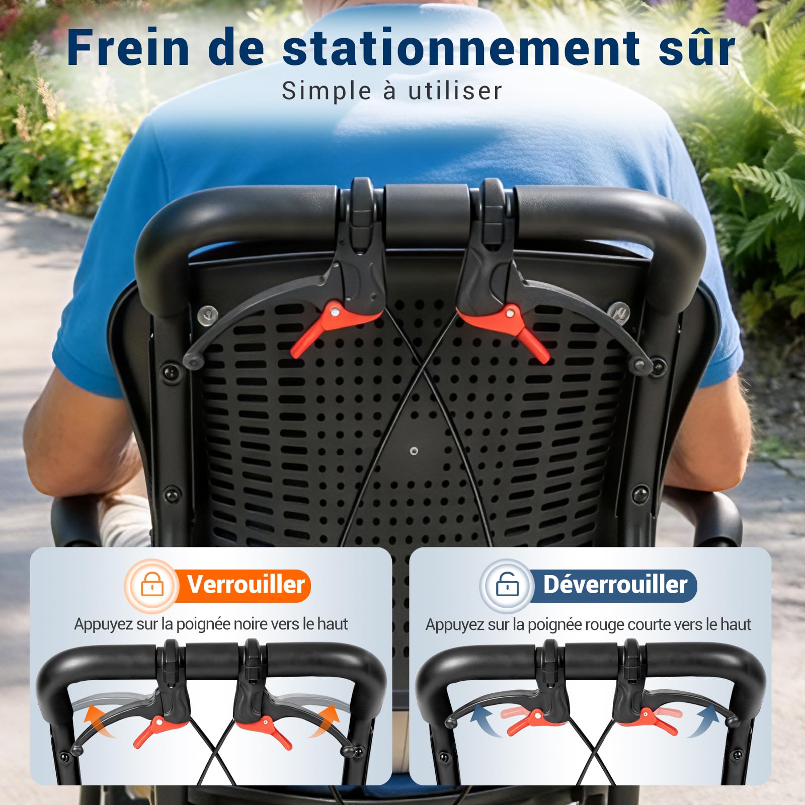 Care Parents Fauteuil Roulant de transfert Pliable(10kg),42cm Siège,Aluminium,Chaise Roulante Voyage,Mode Valise,Accoudoirs Relevables,Assise Ergonomique,Coussins Amovibles,Jusqu'à 100kg(CP-0903)