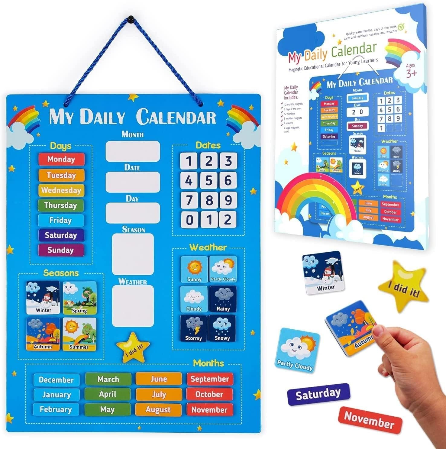 Ayanshtradersstore My Daily Calendar Learning Toys For Kids, Season Charts Learning For Kids, Day Week Month Game For Kids, Mood Board For Kids, Kids Educational Toys, Blue (B0CCYMWJ69) Amazon Price History, Amazon Price Tracker