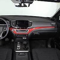 Vista 3 de Decoración de consola central de automóvil de fibra de carbono real suave 3D, marco de decoración, kit de decoración compatible con Honda Pilot 2015