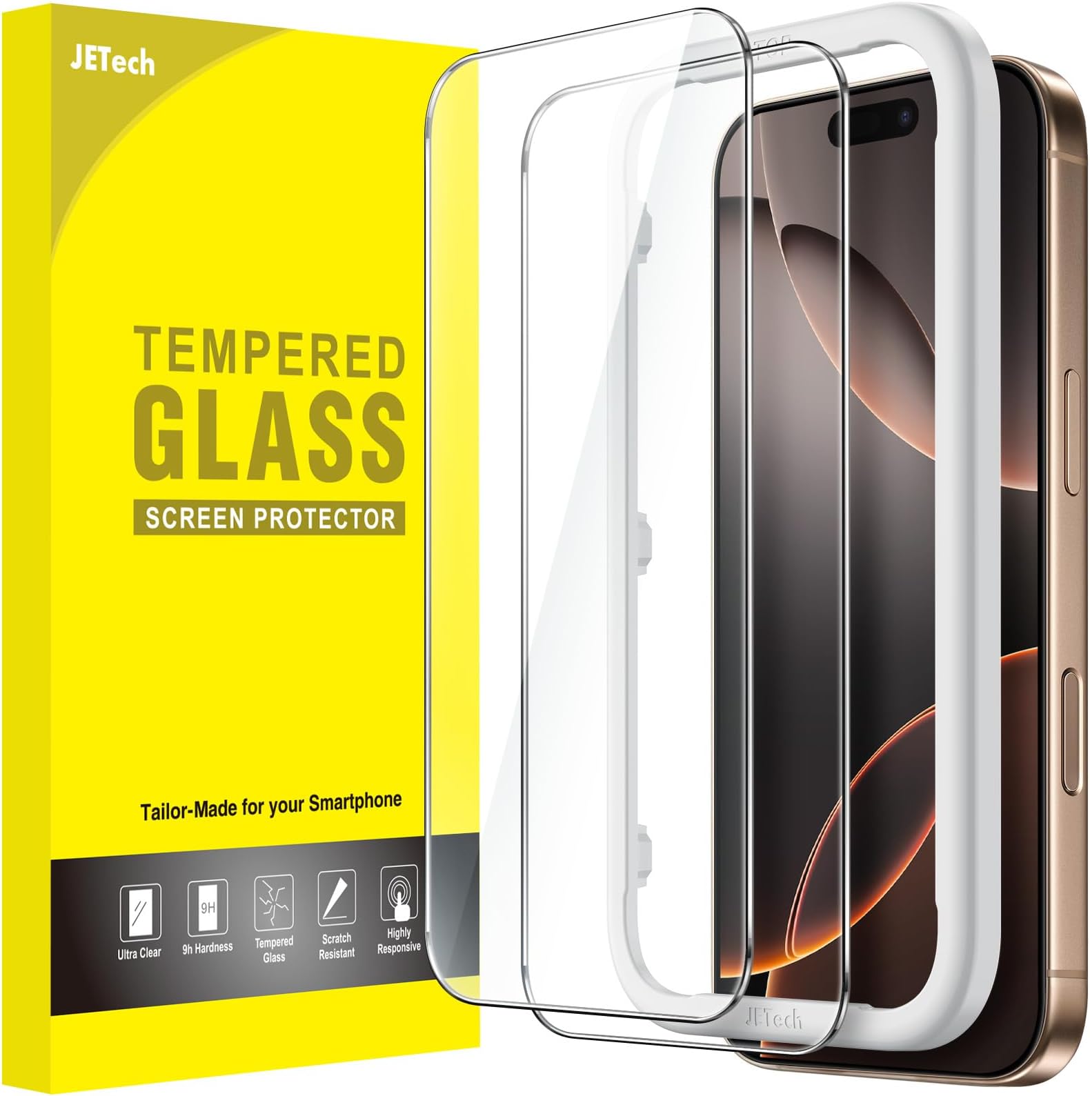 Kit Protección Cámara Protectores Pantalla IPhone 16 Pro Herize - Vidrio Templado 9H Con Protector Cámara Protector Lente Cámara