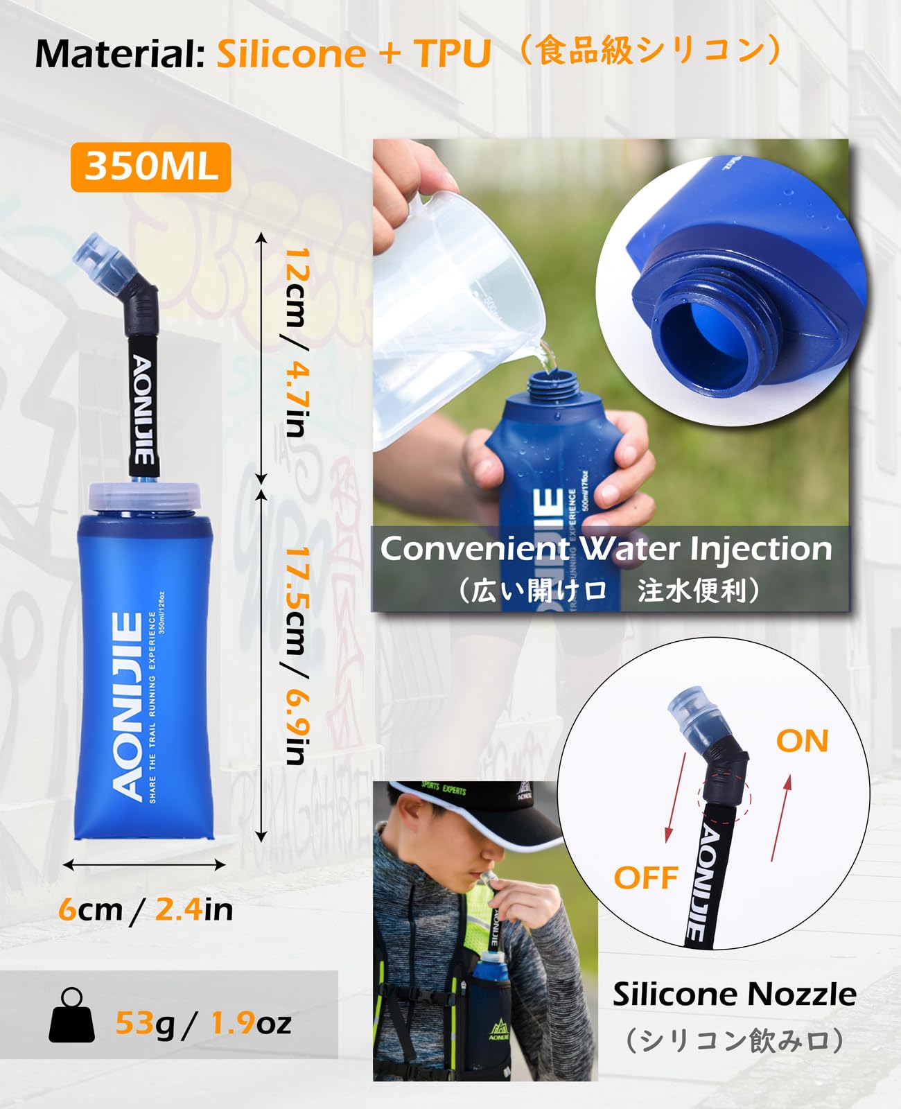 TRIWONDER Zaino Trail Running 5L Uomo Donna - Zaino Corsa Idratazione con Borraccia, Ultra Leggero Traspirante per Maratona Trekking Corsa Notturna