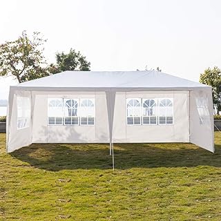 Henf Outdoor Wedding Party Tent,Outdoor Canopy Tent Portable Waterproof Heavy Duty Gazebo Tent,10x20 Sun Snow Rain Shelter Gazebo Canopy Tent (6 Sides 2 Doors)