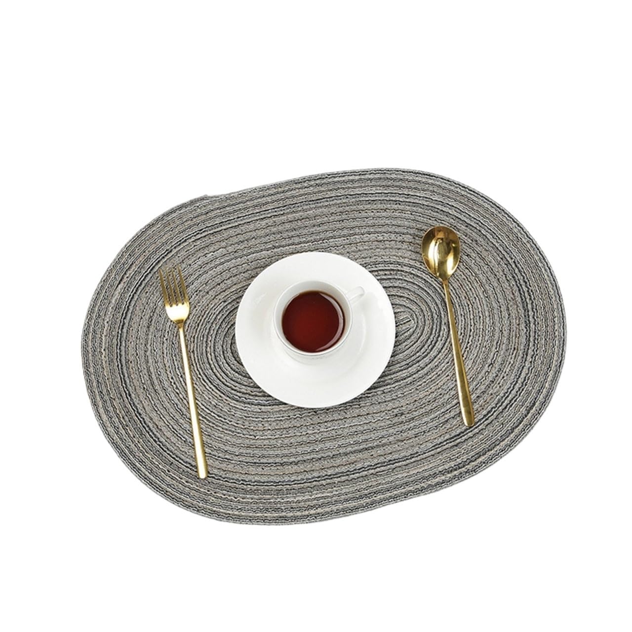 Tovaglietta Ovale 1/4/6/10PCS 35x50cm Tovagliette ovali intrecciate grandi tovagliette for tavoli da pranzo tovagliette resistenti al calore in tessuto naturale di Natale(Grey,4pcs 35x50cm)