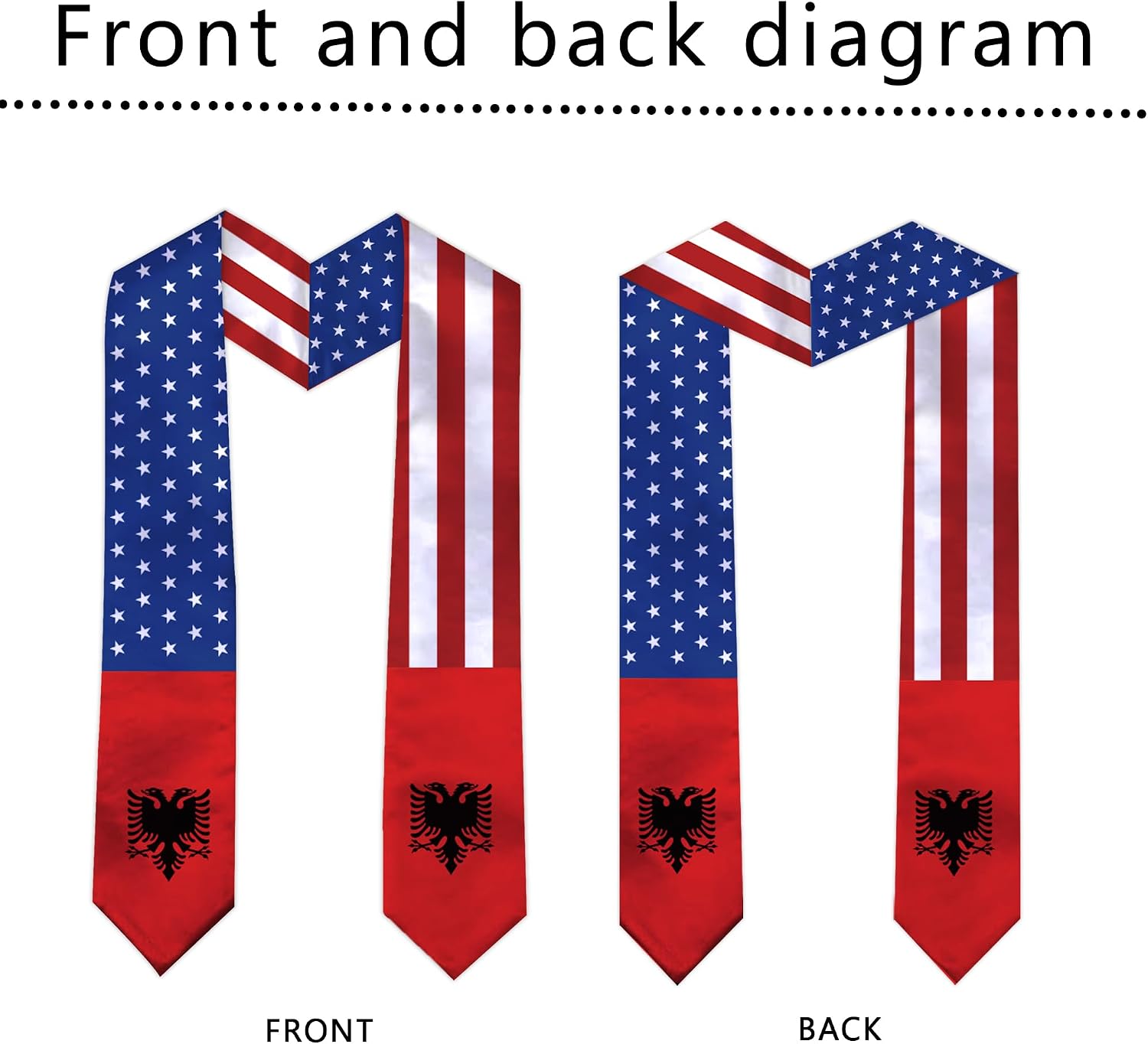 American And National Graduation Sash Stole 72 Inch Length Double Sided V Shape Graduation Scarf Graduation Gifts