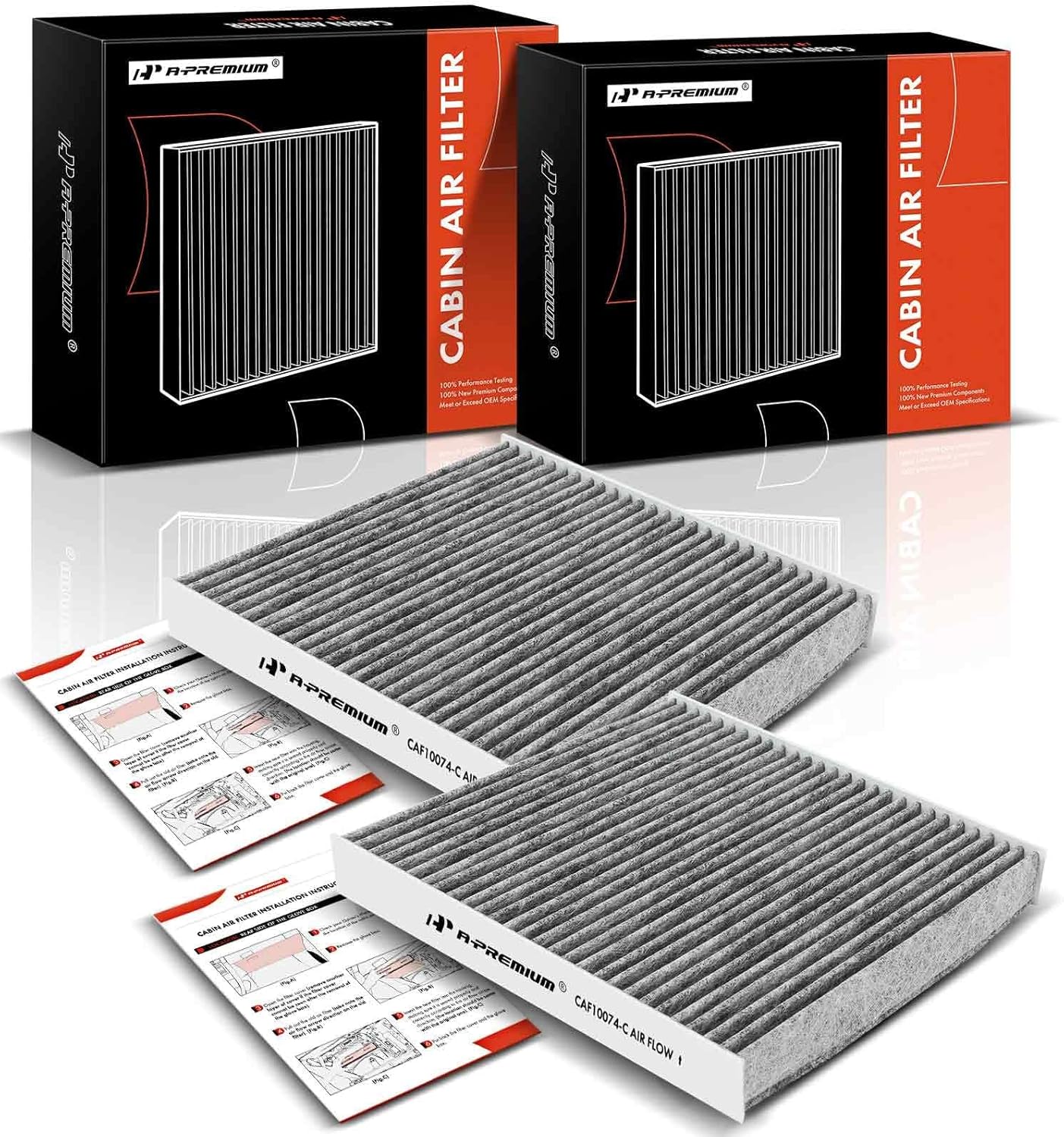 A-Premium 2 Pack Cabin Air Filter with Activated Carbon Compatible with Lexus Models – GS200T, GS350, GS450H, IS200T, IS250, IS300, IS350, IS500, RC200T, RC300, RC350, GS F