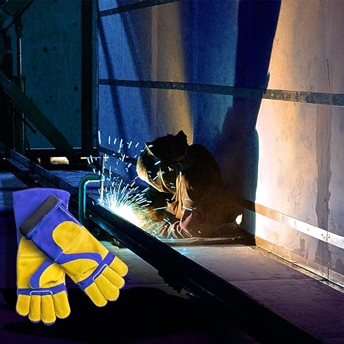 Miniatura 2 de Guantes de cuero para soldadura/barbacoa, 16 pulgadas, 932℉, guantes de soldadura resistentes al calor/fuego, guantes para horno, parrilla
