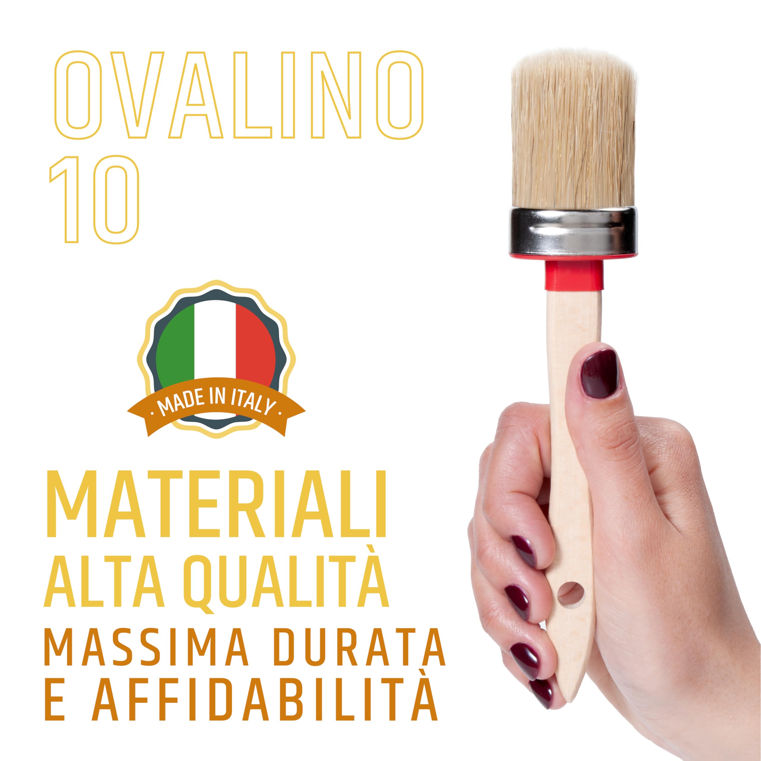 PENNELLIFICIO 2000 Deckenpinsel 3x7 Cm - Mit Kunststoffgriff, Made In Italy, Für Innen & Außen