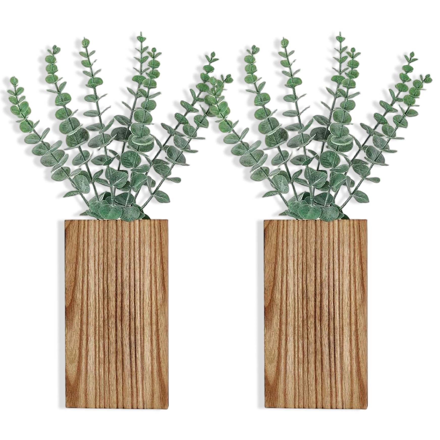 Faux eucalyptus vertical suspendu en bois sans entretien