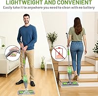Vista 8 de Trapeador con rociador para limpieza de pisos - Trapeadores húmedos y secos para suelos de madera dura con 3 almohadillas lavables de microfibra Gris