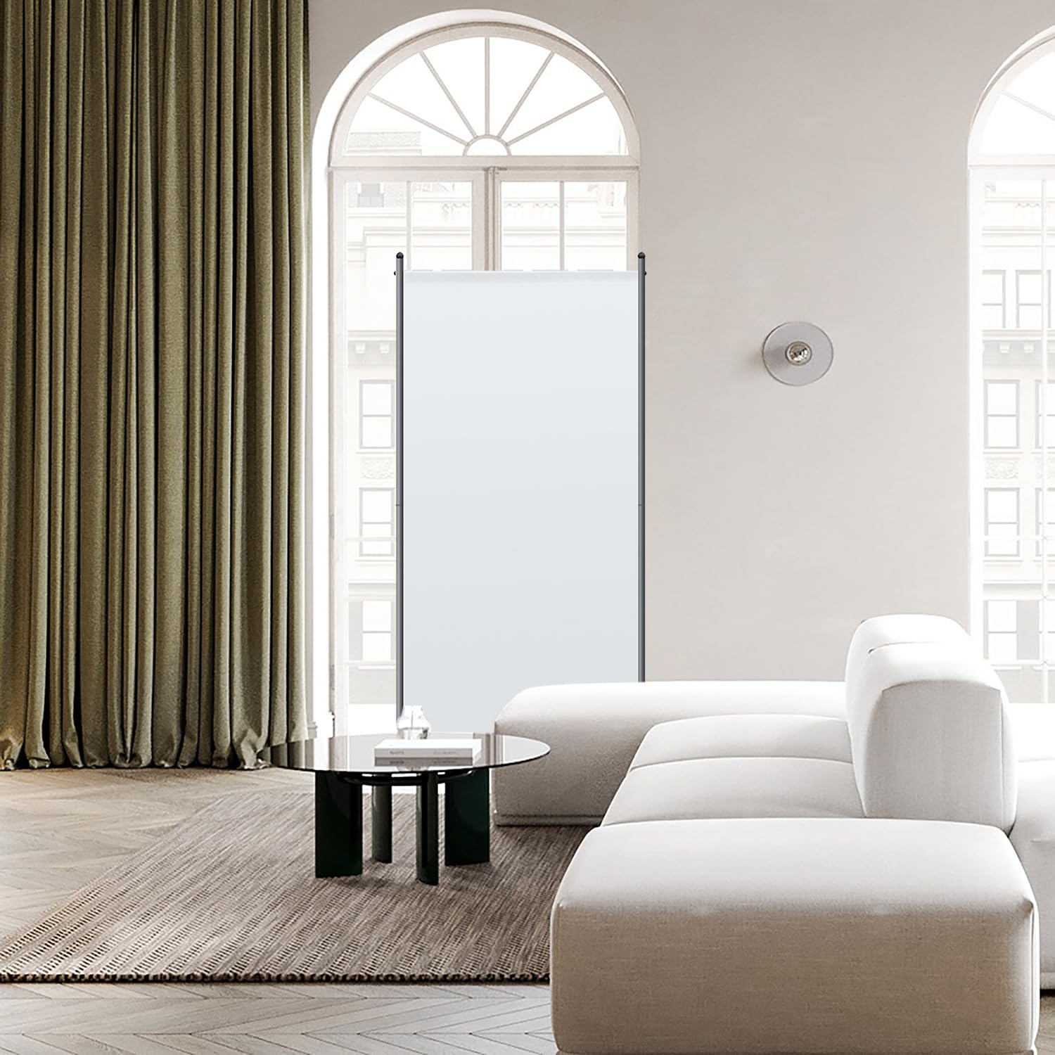 Angel Living Paraventi a 1 Pannelli, Elegante Decorazione, Divisorio Pieghevole, Divisorio, 80X180 cm (Bianca)