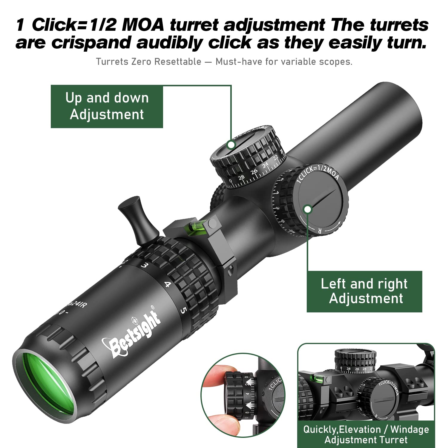 Amazon.com : BESTSIGHT 1-5X24 LPVO Rifle Scope,Fully Multi-Coated