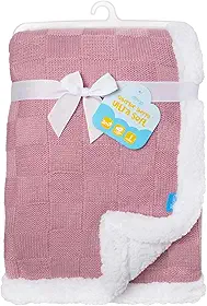Clingo Cobertor Ultra Soft com Sherpa, 100 cm x 90 cm, Rosa