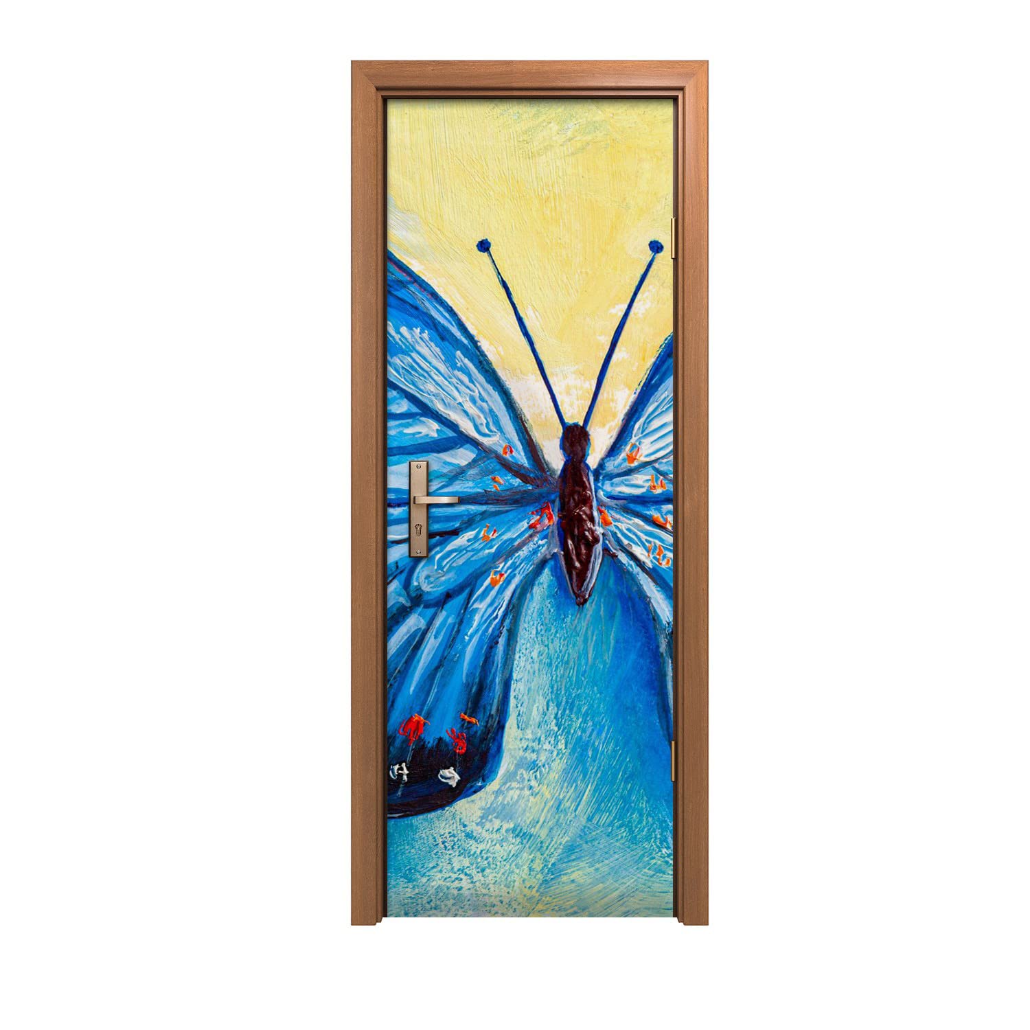Décoration design d'intérieur avec l'autocollant de porte papillon 70x200