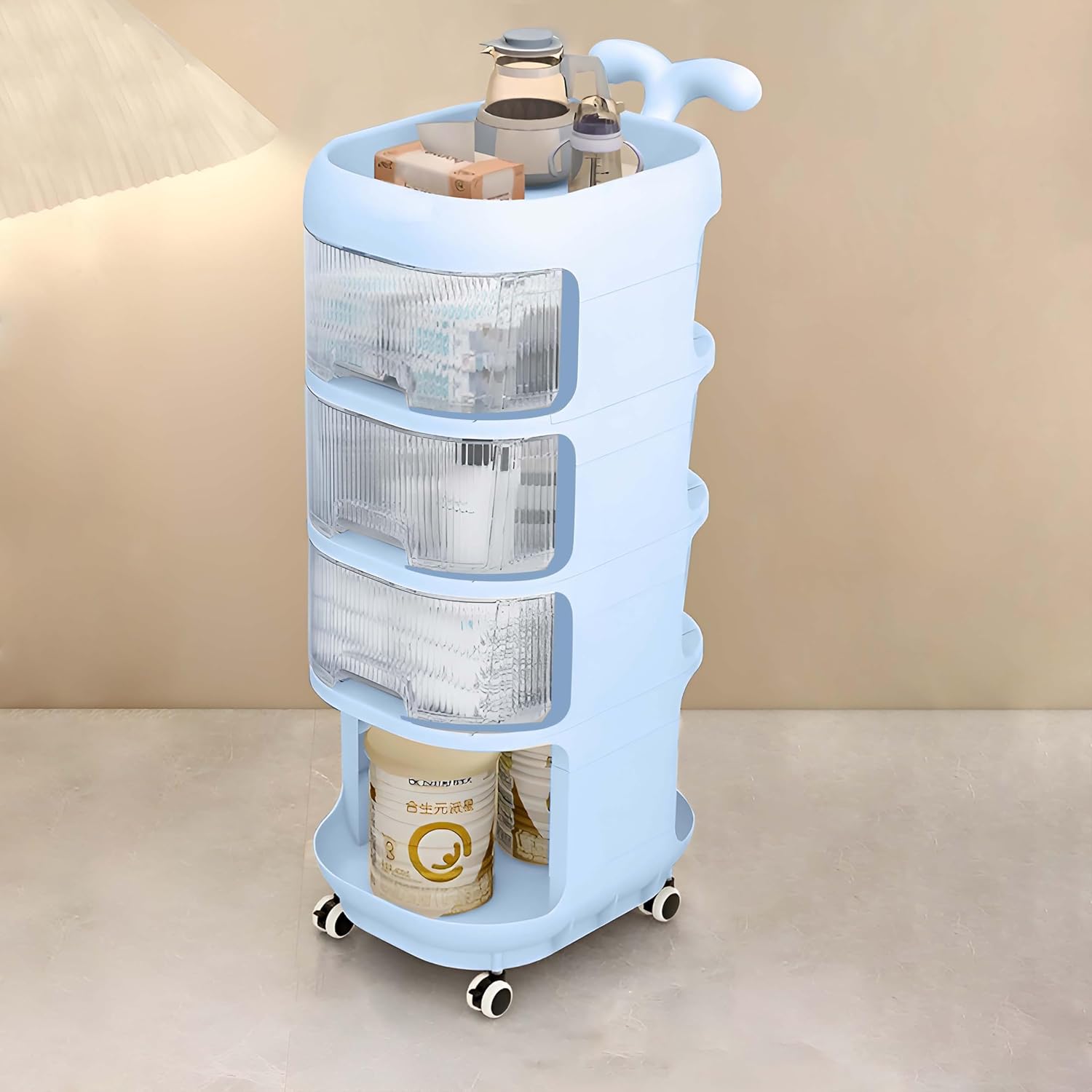 KIMANA 4-Tier Plastic Storage Trolley with Dustproof Drawers & 360° Wheels – Multi-Purpose Organizer for Baby Clothes, Kit... - Review, Price and Buying Guide