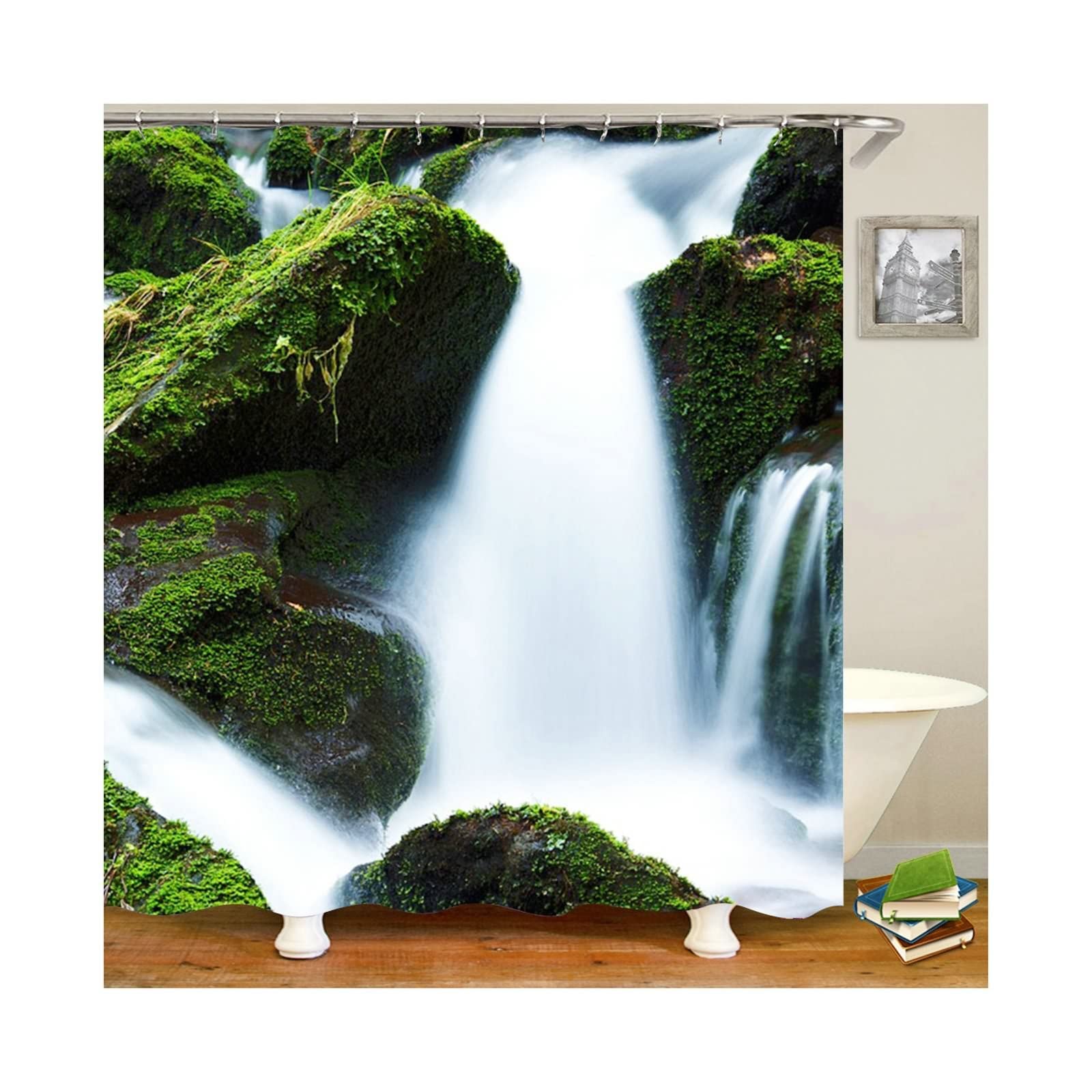 Rideau de douche cascade pour créer une ambiance spa nature