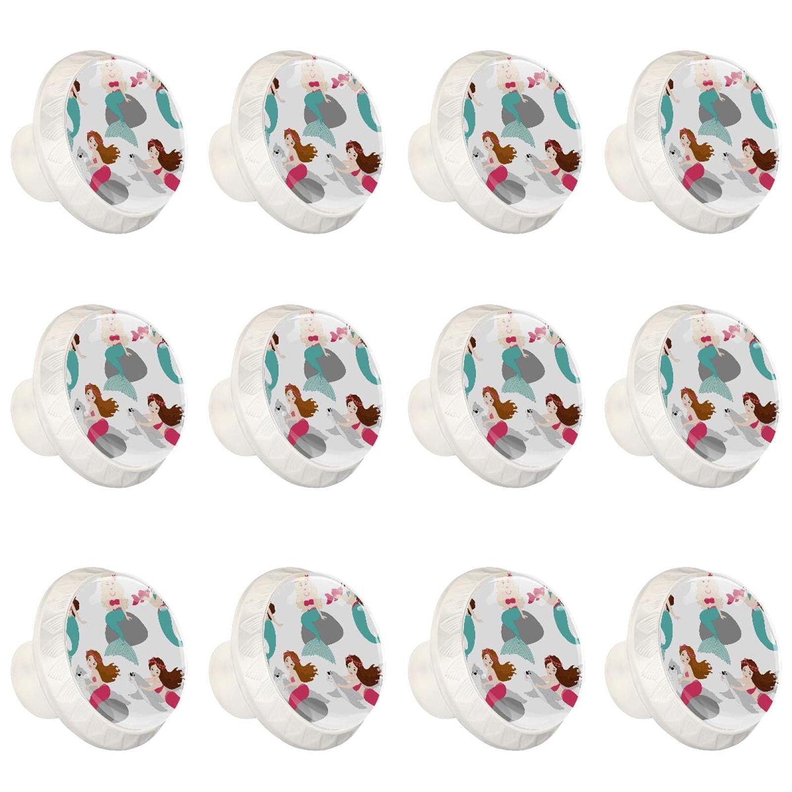 Boutons d'armoires de cuisine sirène ronds en lot de 12 pour relooker un meuble