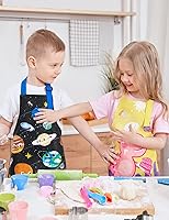 Vista 6 de WERNNSAI Delantales artísticos para cocinar, delantal de pintura para niñas y niños Planeta
