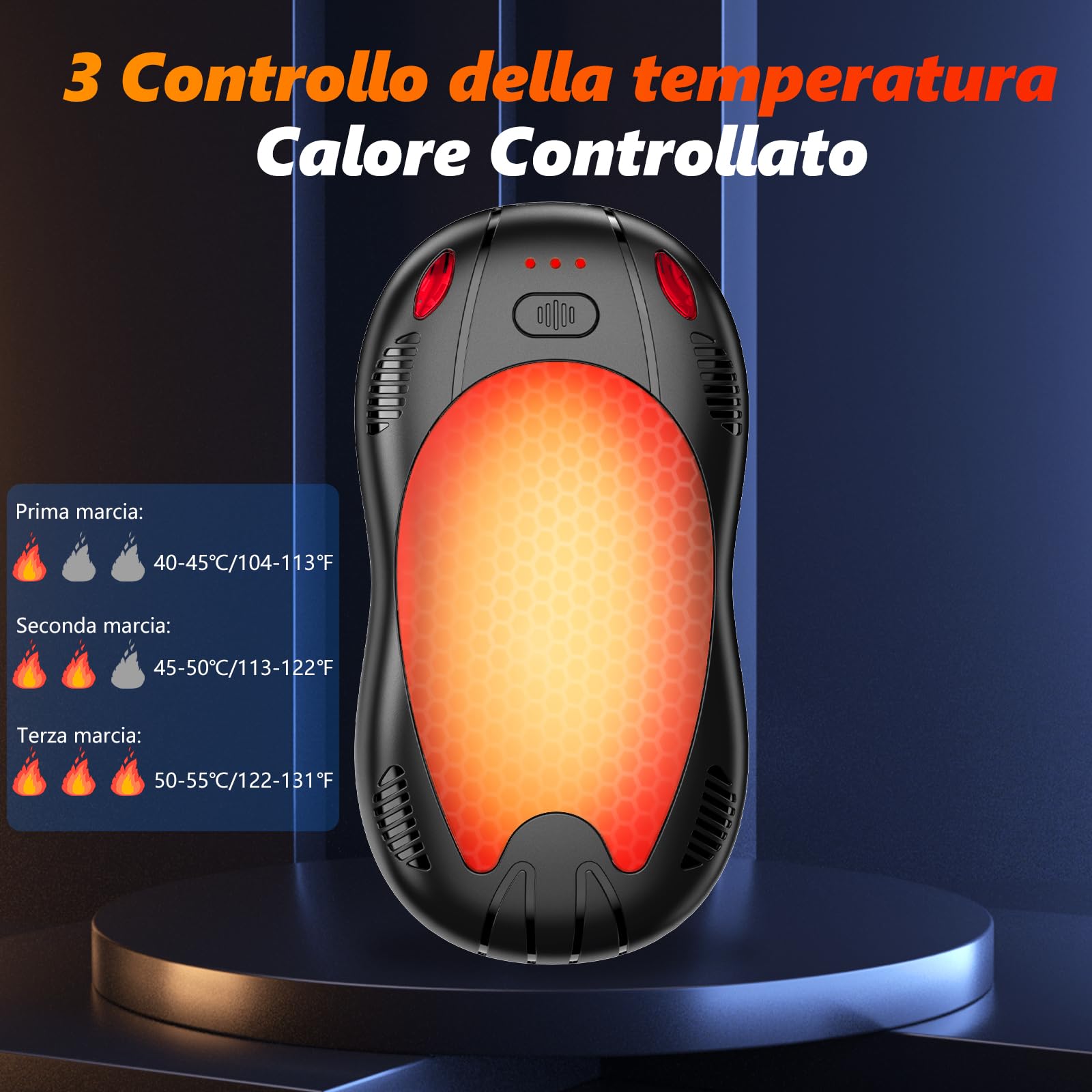 Scaldamani Magnetici Ricaricabili con 10000 mAh, Riscaldamento Bifacciale, 2 Confezioni Scaldamani Tascabili Portatili, con 3 Impostazioni di Calore, Regali per Attività all'Aperto