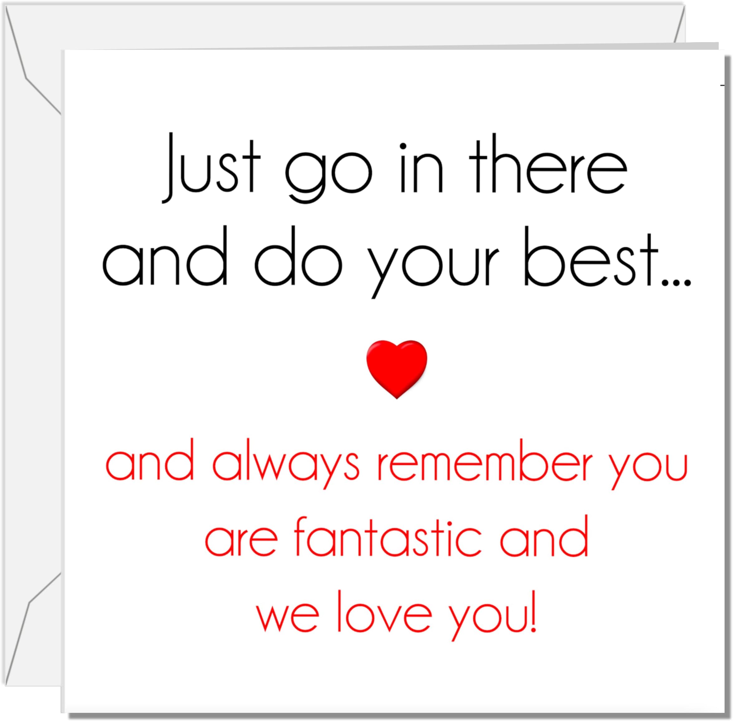 Good Luck Card for Exams, New Job, College, University, School - Ideal for Son, Daughter, Boy, Girl - GCSE, A Level, Degree, Sats, Driving Test – Good luck exams card, New Job Card