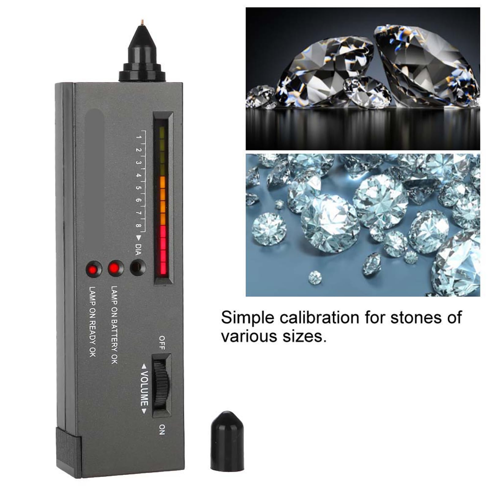 Testeur de diamants, testeur de pierres précieuses de poche pour jade pour rubis pour bijoux