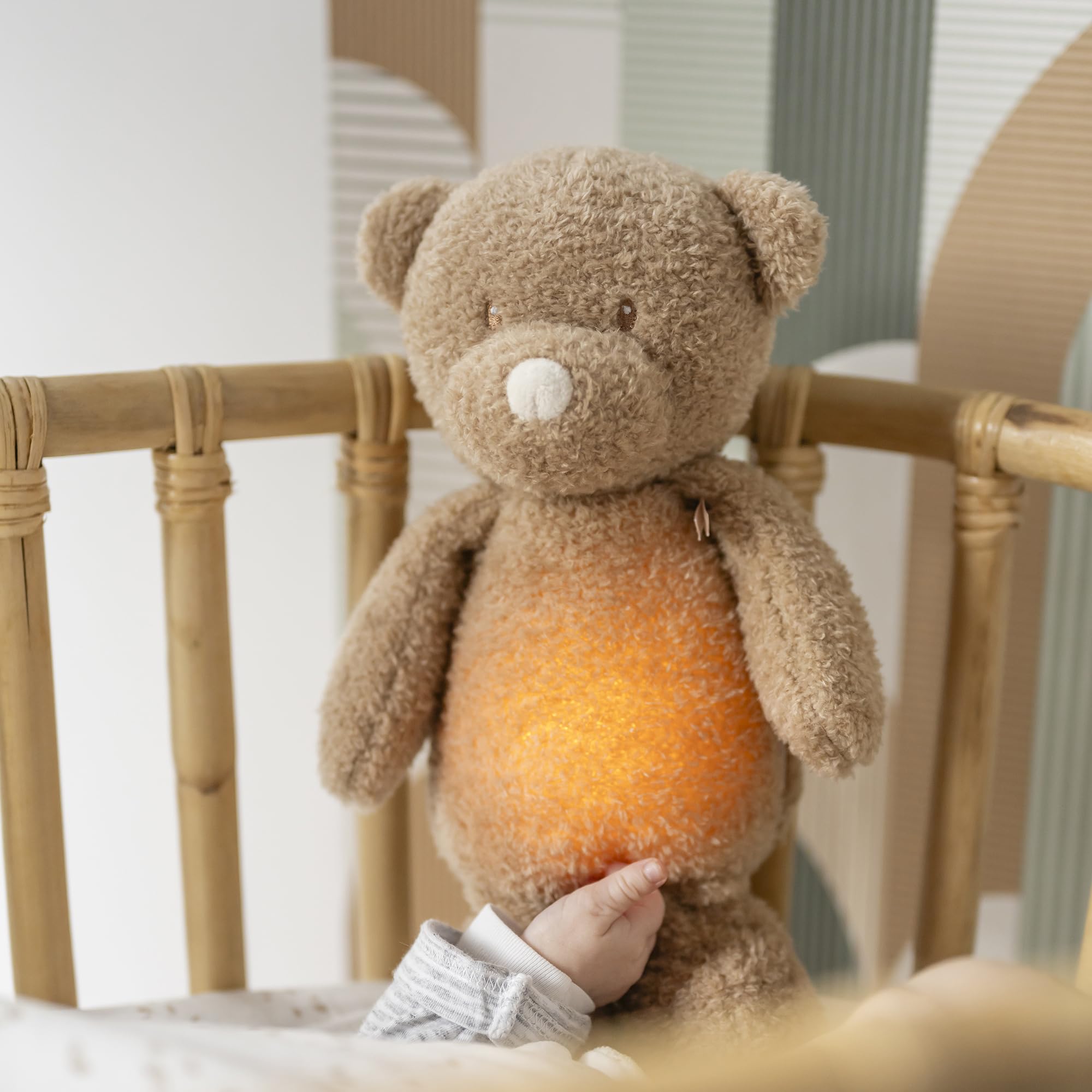 Nattou Nachtlicht Bär, Kuscheltier, Plüsch/Polyester, 19 cm, Sleepy, Braun