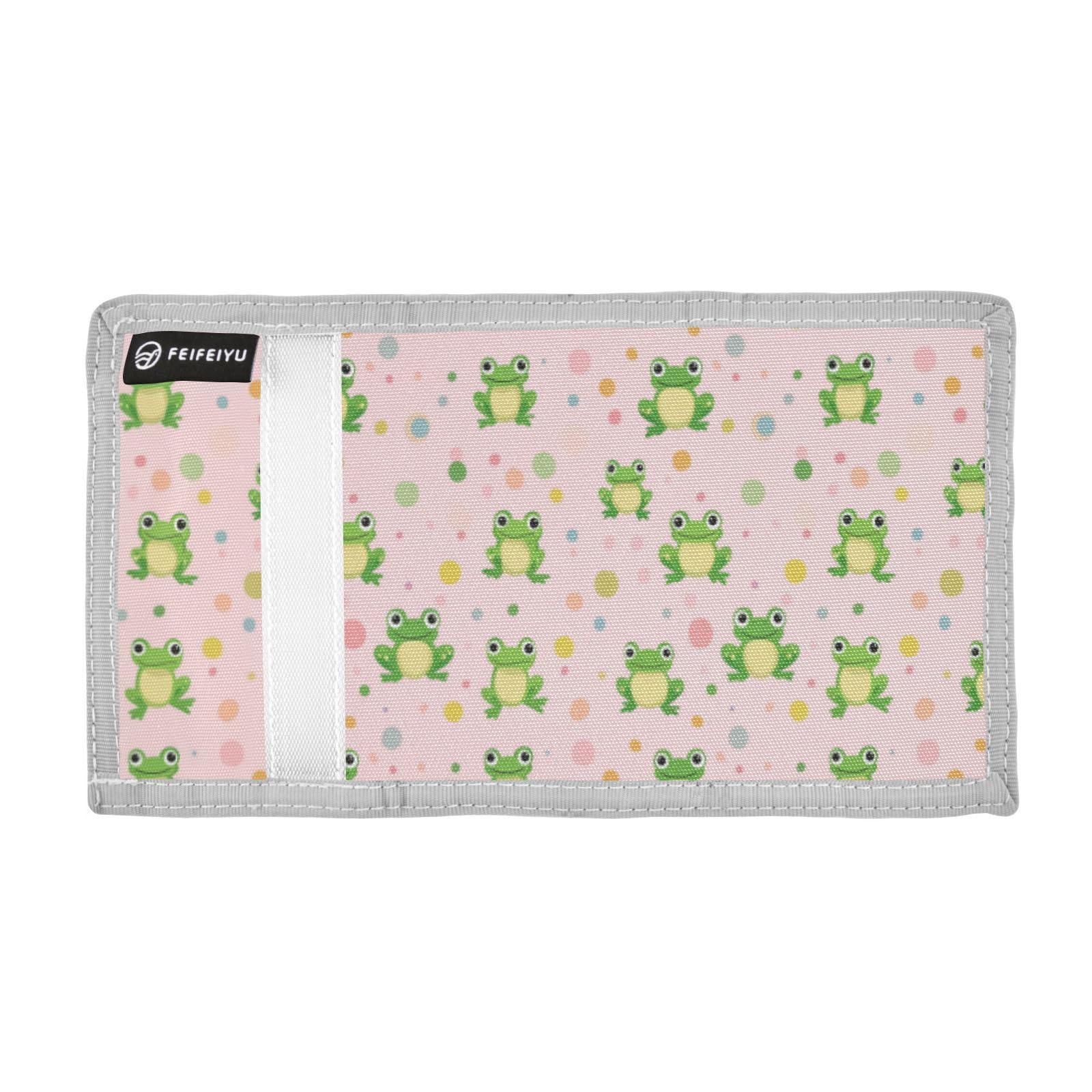 Wusikd Green Frogs Kids Wallet for Boys Girls Cute Toddler Trifold Wallet Novelty Wallet for Teens Women Men