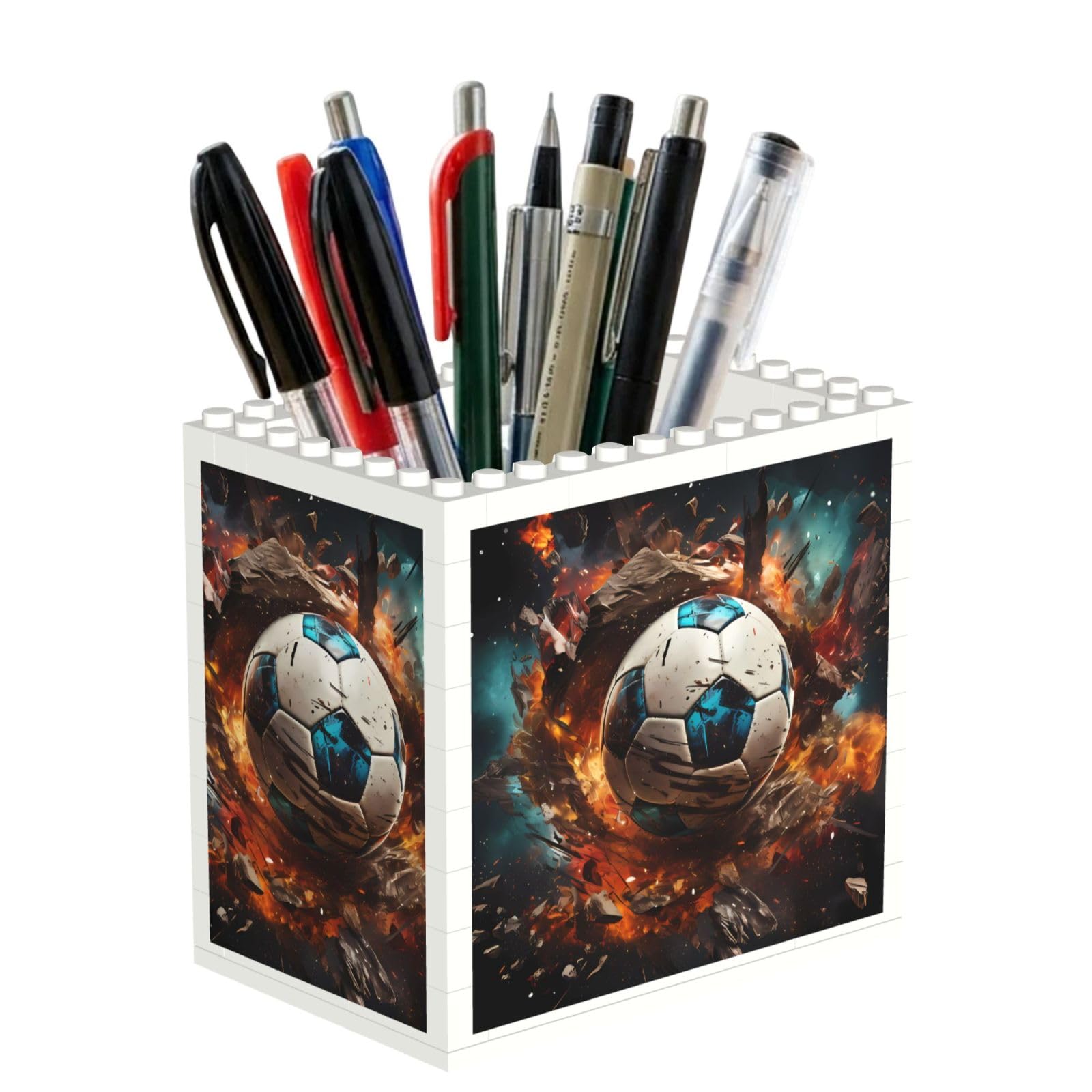 SXZVVBN Firecracker Soccer Building Block Desk Tidy ABS Organiser