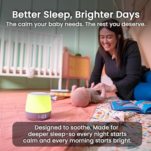 Miniatura 7 de Babysense Dreamer 2.0 - Máquina de sonido para bebés con luz nocturna, 2 generación, 28 sonidos relajantes, entrenador de sueño para niños pequeños,