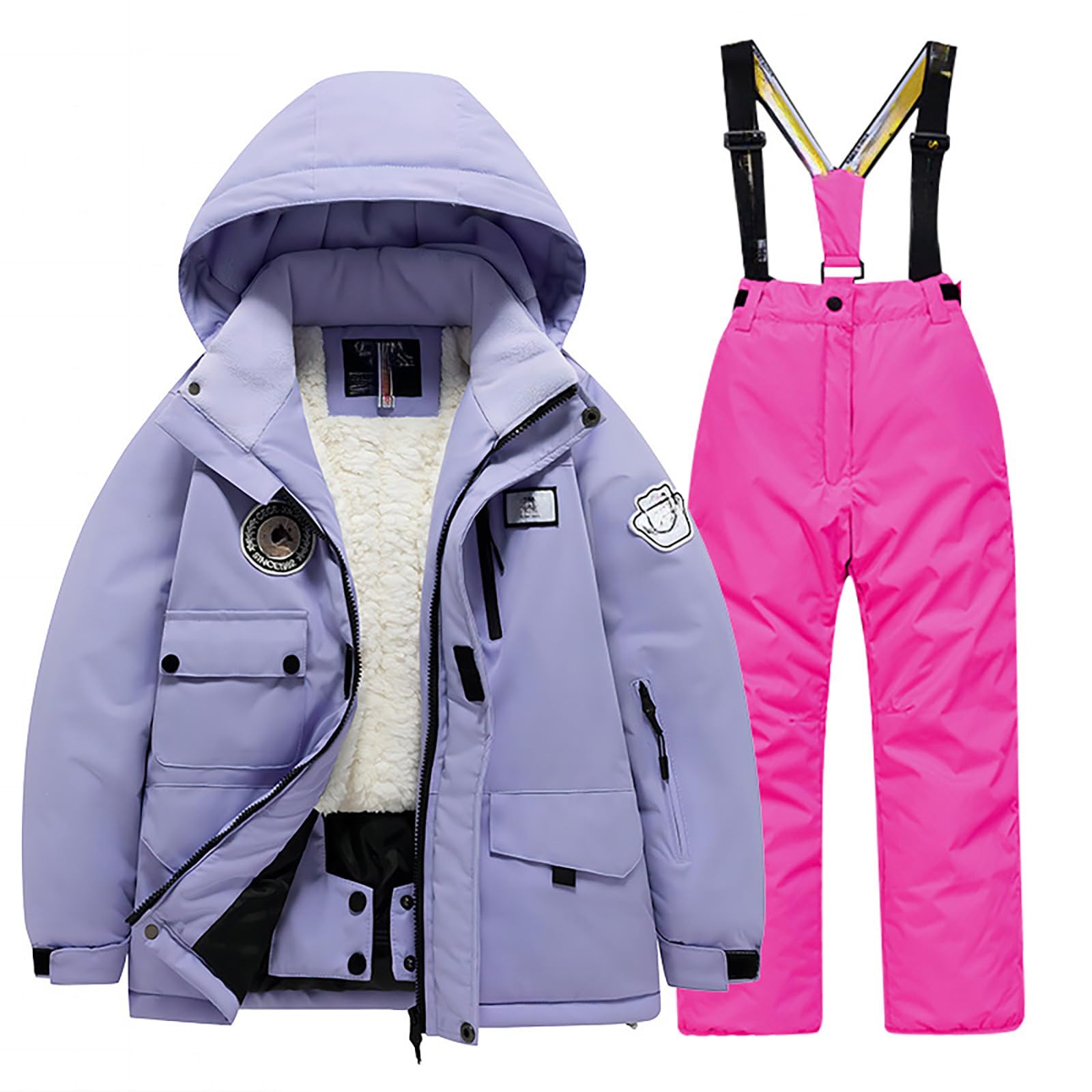 Traje de esquí para niños térmico con forro polar impermeable 5