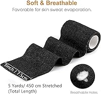 Vista 7 de Cinta autoadhesiva de agarre para tatuajes de 2 pulgadas x 5 yardas, vendaje cohesivo para deportes y primeros auxilios, cinta elástica autoadhesiva