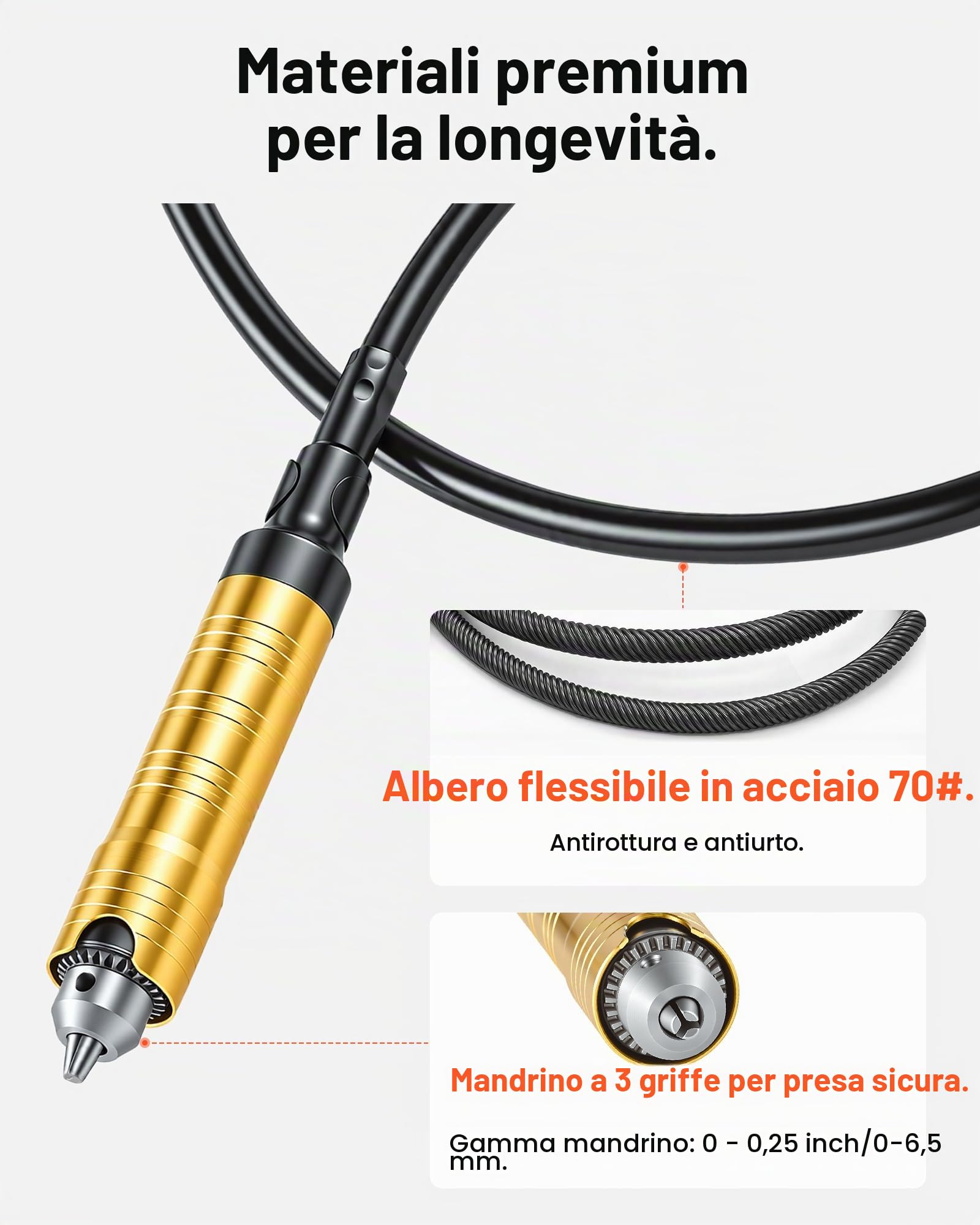 VEVOR Smerigliatrice ad Albero Flessibile Utensile Rotante Elettrico da 1200 W Velocità 30000 giri/min, Lucidatrice Sospesa Elettrica Controllo a Pedale per Levigatura Taglio Metallo Legno Fai da te