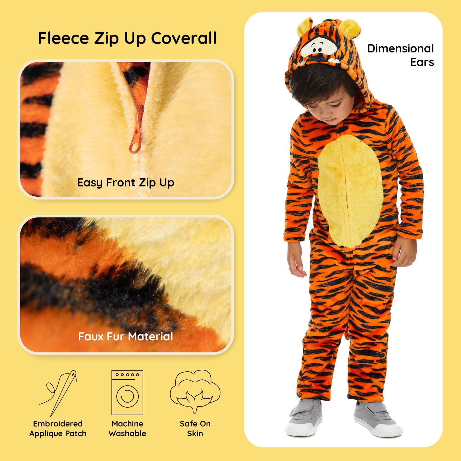 Disney Tygrys maluch polar kostium z kapturem cosplay kombinezon z ogonem 5T