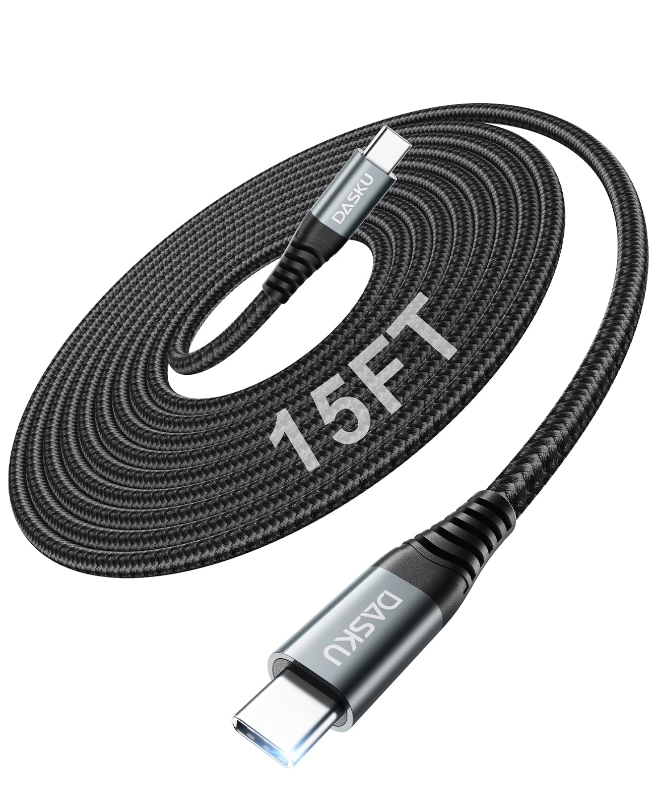 YOTETION Type C To C 60FT Cable,4K@60Hz 100W Fast Charging - Carbon Fiber Braided, High-Speed Data Transfer For Xreal MacBook Pro IPad Pro IPhone 15 Pro Galaxy S22 Portable Monitor - View #9