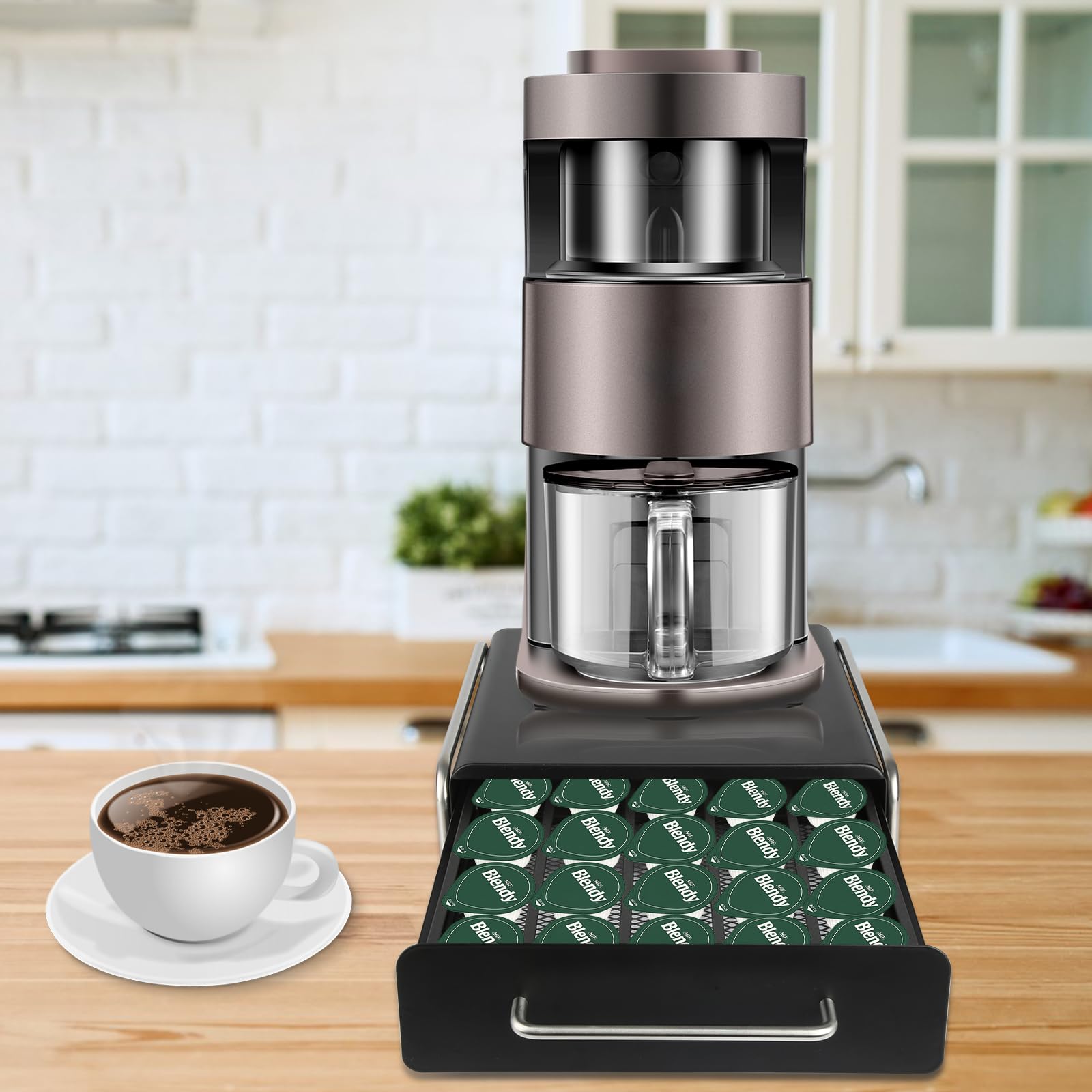 Cajón de cápsulas compatible con Tassimo (36 cápsulas) – Soporte para cápsulas de café Tassimo – Bandeja 2 en 1 para máquina Tassimo (negro)