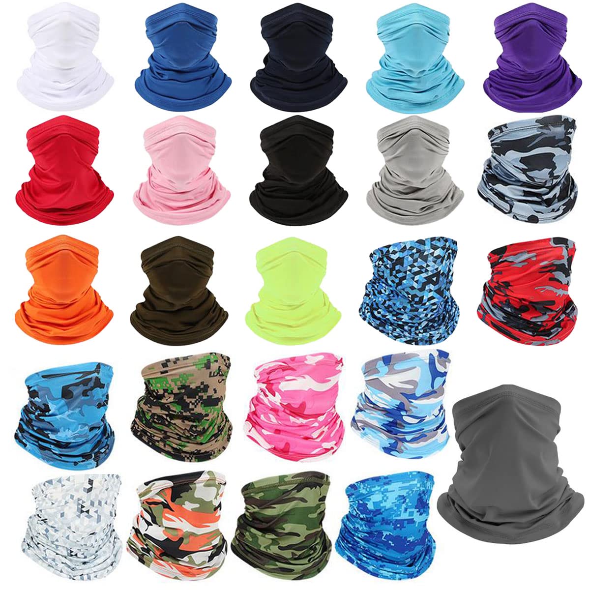 Kicwitgoo 10 Pcs Summer Neck Gaiter Scarf Bandanas for Men Balaclava Cooling Breathable Face Cover Scarf for Hiking Cycling Camping.