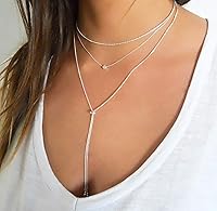 Vista 4 de Annika Bella Collar de cuentas pequeñas, collar de 14 pulgadas, gargantilla de cadena ajustable, gargantilla con dije de lunares, joyería de plata