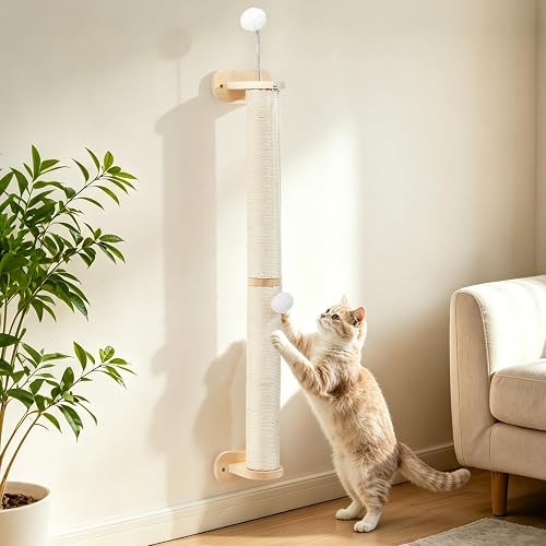 50% off promo code for EMUST Wall Mounted Cat Scratcher 33", Sisal Kitten Scratching Post Sturdy on Amazon