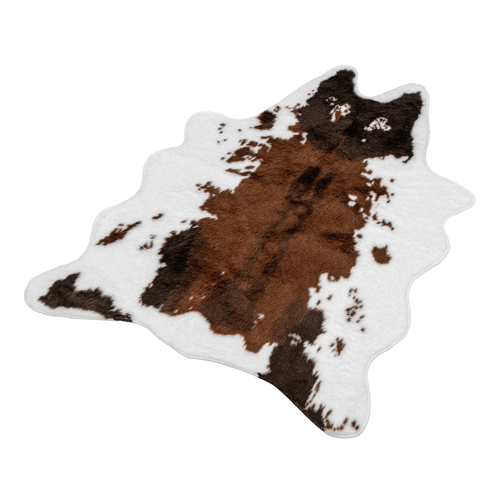 ANYVOYAGE Cowhide Pattern Area Rug – Faux Cow Print Floor Mat for Living Room, Bedroom & Home Decoration, 84×108 cm
