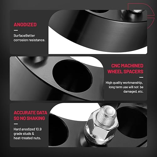 Miniatura 8 de BDFHYK Espaciadores de rueda de 0.197 x 4.500 in de grosor compatibles con Jeep Cherokee TJ XJ KJ KK ZJ Explorer Edge, adaptadores de rueda forjados