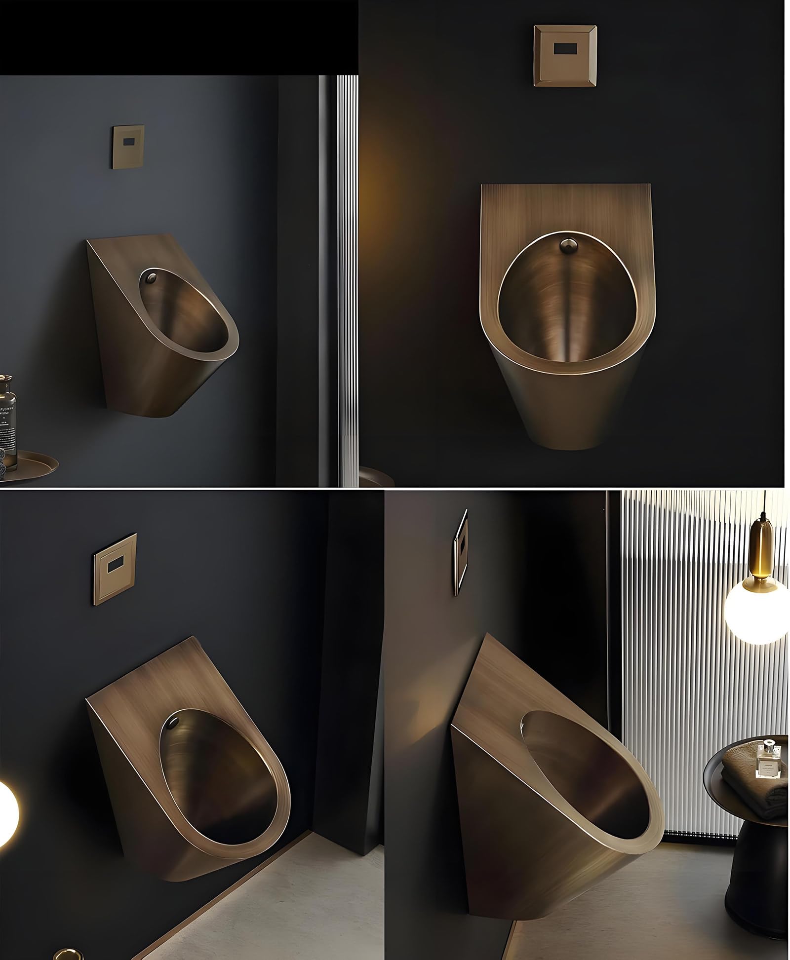 MRKU Urinario automático de Pared con Sistema de Descarga por inducción, Ideal para hogares, hoteles y Bares.