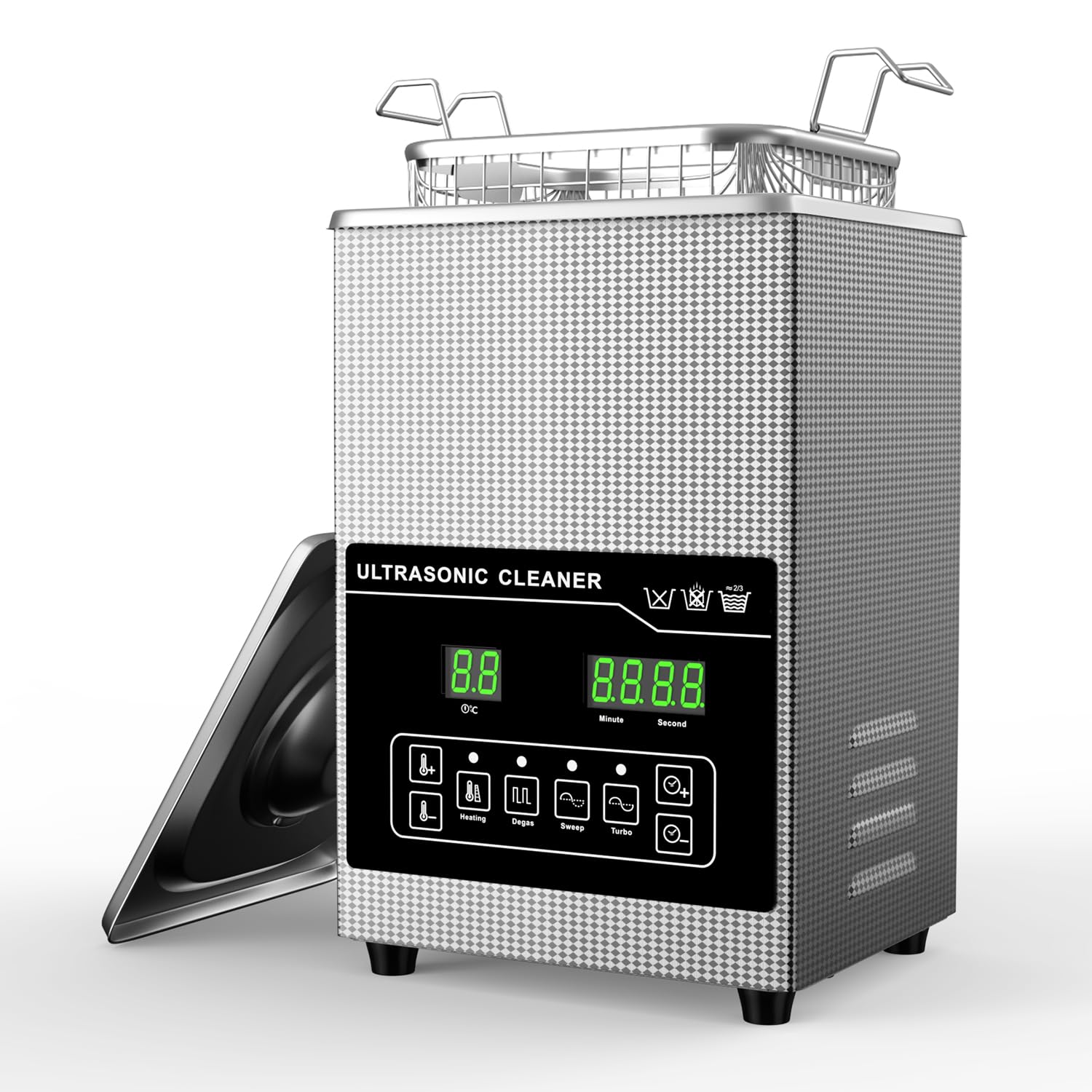 RAOTOLY 2.5L Ultrasonic Cleaner with Heater & Digital Timer 40KHz Stainless Steel Ultrasonic Jewelry Cleaner for Glasses Dentures Watches Parts Tools