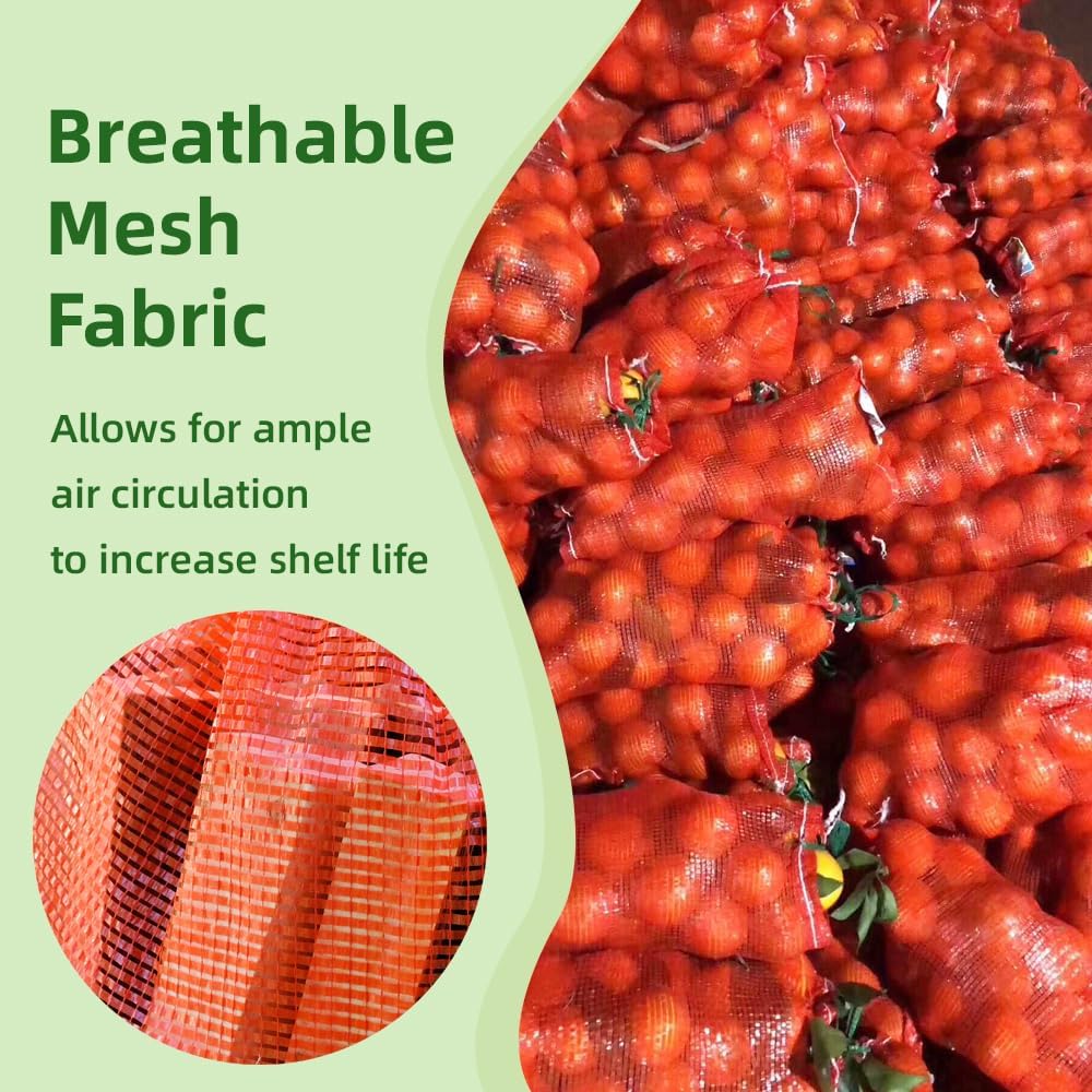 300pcs Extra Large Mesh Produce Bags 60 lbs Reusable Onion Sacks Vegetable Storage Bags Washable Net Bag 21” x 32” for Onion Potato Firewood Crawfish, Pack of 300