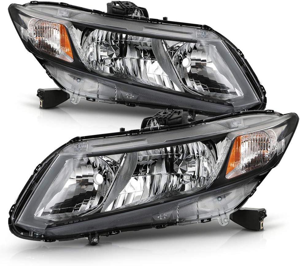 ACANII - For 2012-2015 Honda Civic Sedan 12-13 Coupe Hadlights Headlamps Assembly Front Pair Set Driver & Passenger Side