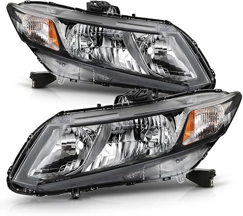 ACANII - Para Honda Civic Sedan 12-13 Coupé 2012-2015 Conjunto de faros delanteros para lado del conductor y del pasajero