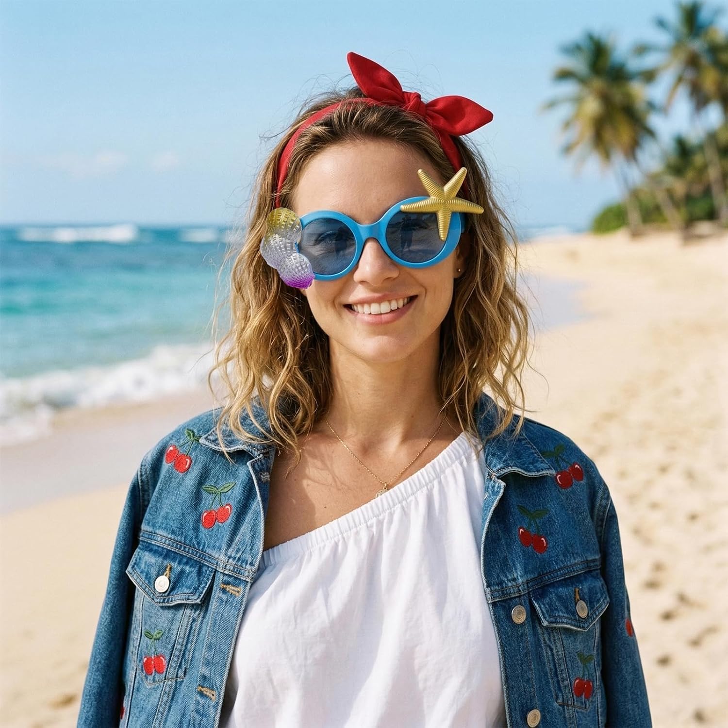 choyaxo 6 Pairs Funny Hawaiian Glasses Beach Party Sunglasses for Summer Party Favors Photo Props