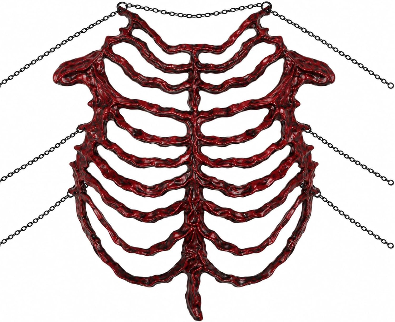 Skeleton Rib Cage Costume Women Chest Armor Top Halloween Body Suit