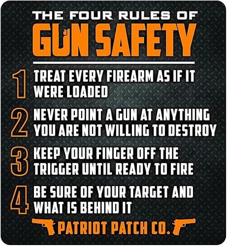 Miniatura 2 de Patriot Patch Co. - Adhesivo de seguridad de 4 reglas de armas (5)